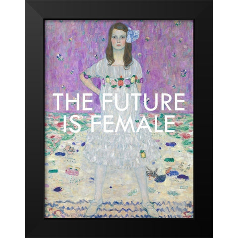 Masterful Snark - The Future is Female Black Modern Wood Framed Art Print by Parker, Jennifer Paxton