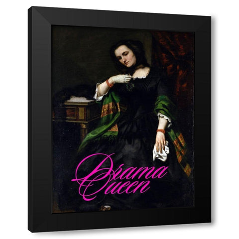 Masterful Snark - Drama Queen Black Modern Wood Framed Art Print with Double Matting by Parker, Jennifer Paxton