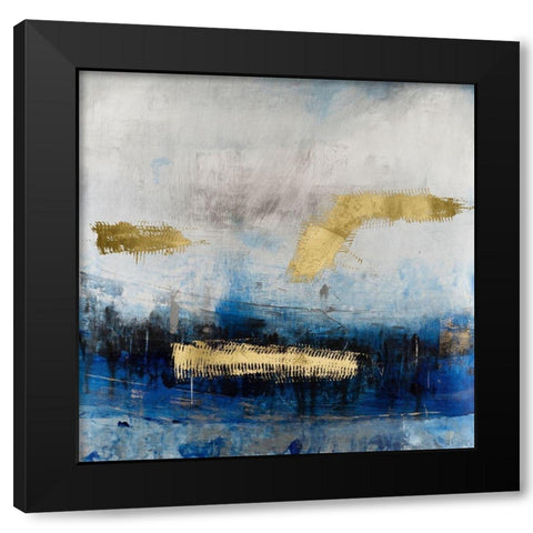 Electric Blue II Black Modern Wood Framed Art Print with Double Matting by OToole, Tim