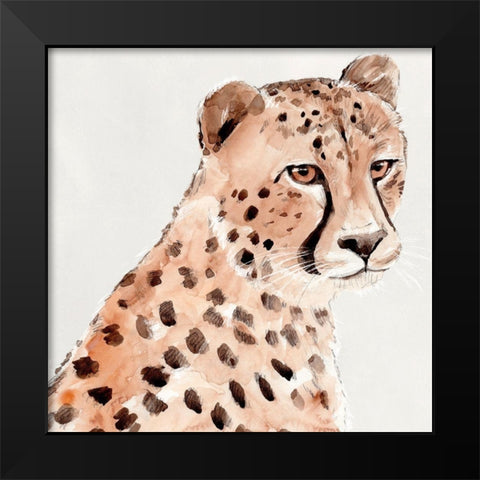Saharan Cheetah II Black Modern Wood Framed Art Print by Warren, Annie