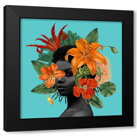 Tangerine Tropics II Black Modern Wood Framed Art Print with Double Matting by Popp, Grace