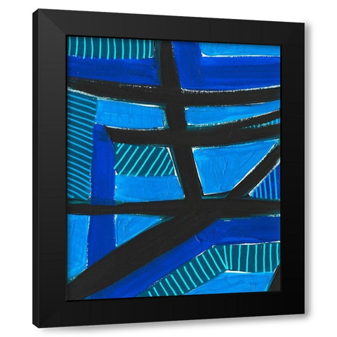 Involved Blues I Black Modern Wood Framed Art Print by Moore, Regina