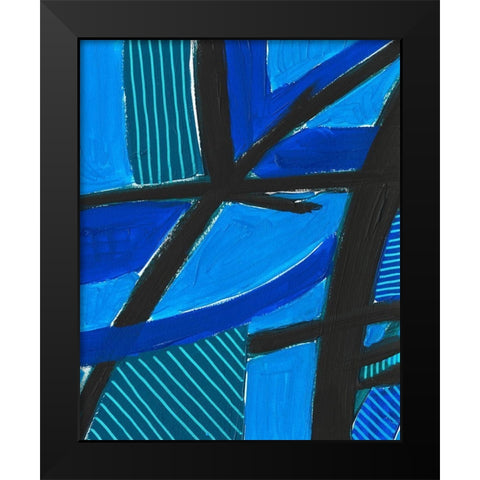 Involved Blues II Black Modern Wood Framed Art Print by Moore, Regina