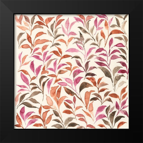 Autumn Fronds I Black Modern Wood Framed Art Print by Moore, Regina