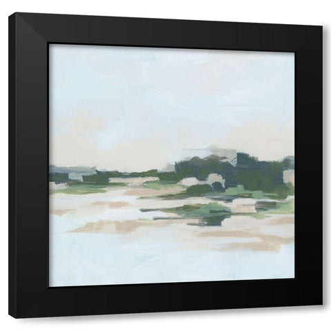 Green Stone Shoals II Black Modern Wood Framed Art Print with Double Matting by Vess, June Erica