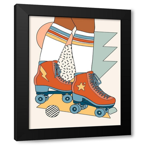 Let it Roll II Black Modern Wood Framed Art Print with Double Matting by Barnes, Victoria