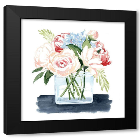 Loose Watercolor Bouquet I Black Modern Wood Framed Art Print with Double Matting by Popp, Grace