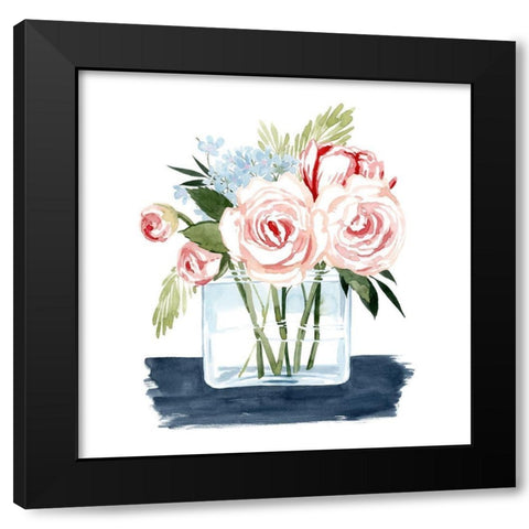 Loose Watercolor Bouquet II Black Modern Wood Framed Art Print with Double Matting by Popp, Grace