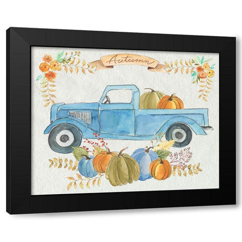 Happy Autumn I Black Modern Wood Framed Art Print with Double Matting by Moore, Regina