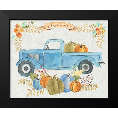 Happy Autumn I Black Modern Wood Framed Art Print by Moore, Regina