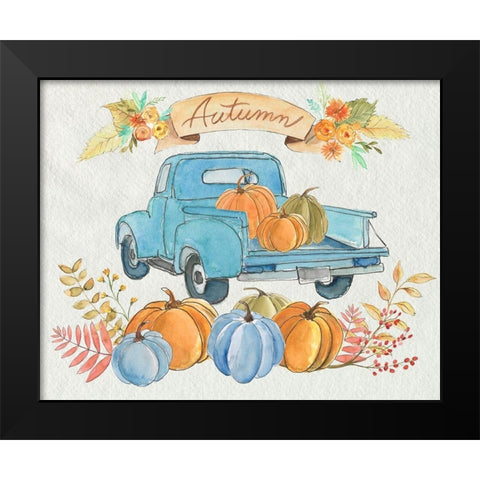 Happy Autumn II Black Modern Wood Framed Art Print by Moore, Regina