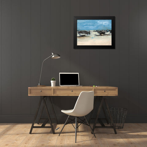 Bridges Cyan I Black Modern Wood Framed Art Print by Gordon, Sharon