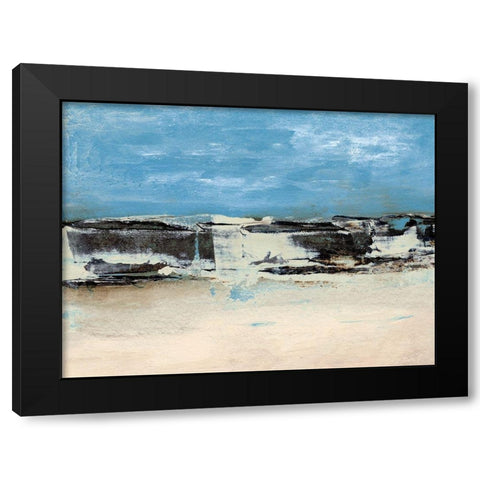Bridges Cyan I Black Modern Wood Framed Art Print with Double Matting by Gordon, Sharon