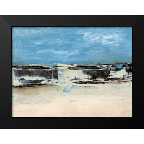 Bridges Cyan I Black Modern Wood Framed Art Print by Gordon, Sharon