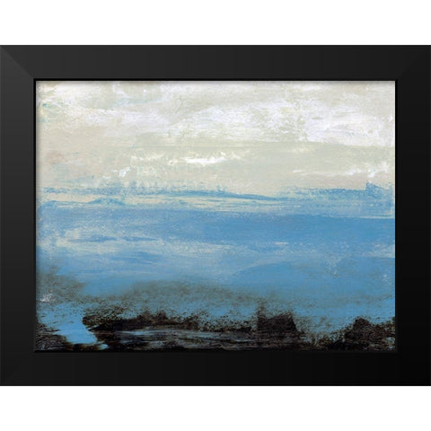 Bridges Cyan III Black Modern Wood Framed Art Print by Gordon, Sharon
