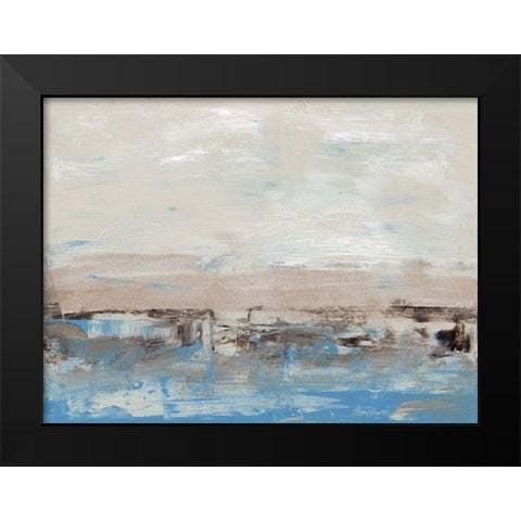 Bridges Cyan IV Black Modern Wood Framed Art Print by Gordon, Sharon