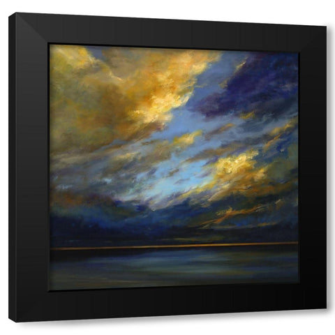 Golden Winds Black Modern Wood Framed Art Print with Double Matting by Finch, Sheila