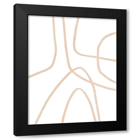 Clean Contour II Black Modern Wood Framed Art Print with Double Matting by Vess, June Erica