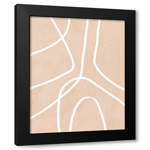 Clean Contour III Black Modern Wood Framed Art Print with Double Matting by Vess, June Erica