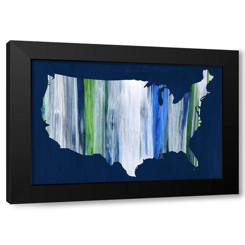 Brushstroke USA Black Modern Wood Framed Art Print with Double Matting by Popp, Grace