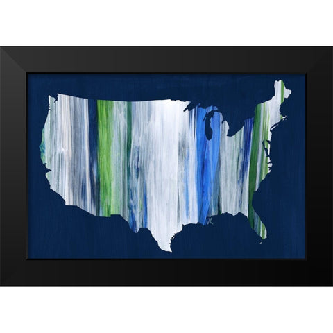 Brushstroke USA Black Modern Wood Framed Art Print by Popp, Grace