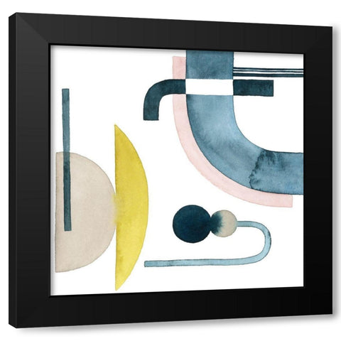 Shapely Minimum II Black Modern Wood Framed Art Print with Double Matting by Popp, Grace