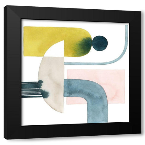 Shapely Minimum IV Black Modern Wood Framed Art Print with Double Matting by Popp, Grace