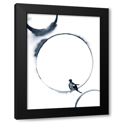 Woman in the Moon I Black Modern Wood Framed Art Print with Double Matting by Popp, Grace