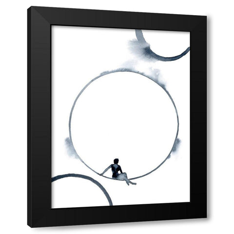 Woman in the Moon II Black Modern Wood Framed Art Print with Double Matting by Popp, Grace