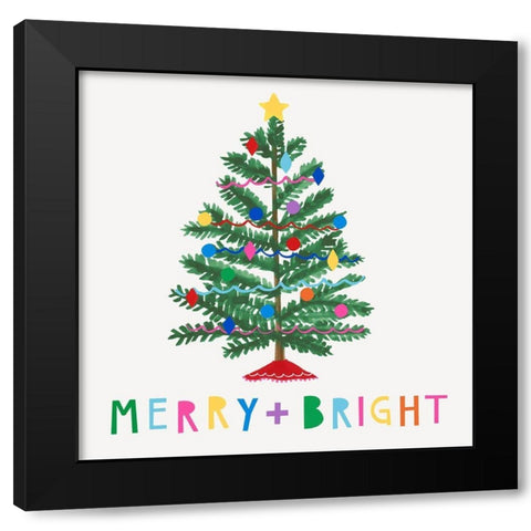 Colorful Christmas I Black Modern Wood Framed Art Print with Double Matting by Barnes, Victoria