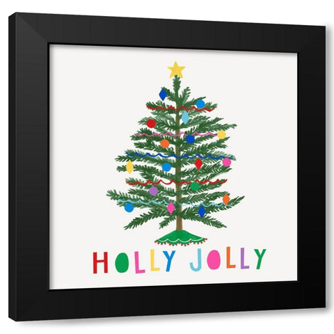 Colorful Christmas II Black Modern Wood Framed Art Print with Double Matting by Barnes, Victoria