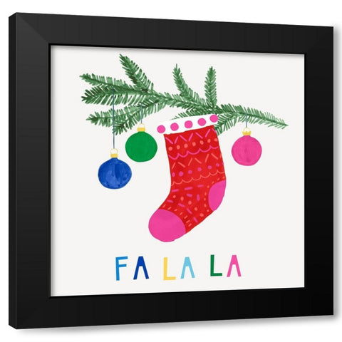 Colorful Christmas III Black Modern Wood Framed Art Print with Double Matting by Barnes, Victoria