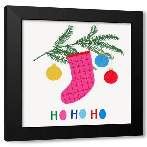 Colorful Christmas IV Black Modern Wood Framed Art Print with Double Matting by Barnes, Victoria