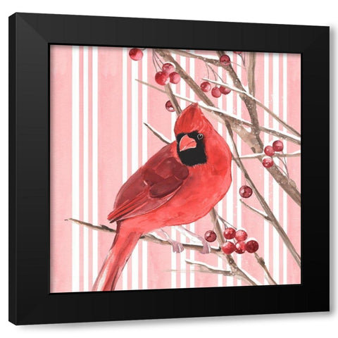 Winter Cardinal I Black Modern Wood Framed Art Print by Warren, Annie