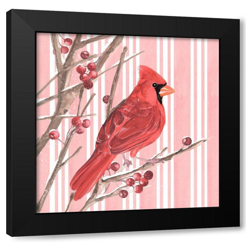 Winter Cardinal II Black Modern Wood Framed Art Print by Warren, Annie