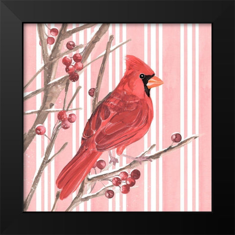 Winter Cardinal II Black Modern Wood Framed Art Print by Warren, Annie