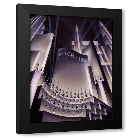 A Chorus Line Black Modern Wood Framed Art Print by Hoppe, Robert