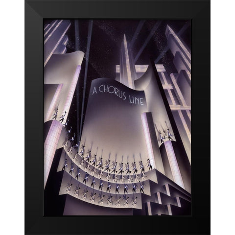 A Chorus Line Black Modern Wood Framed Art Print by Hoppe, Robert