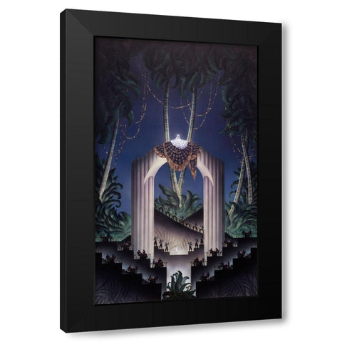 Deco Paradise Black Modern Wood Framed Art Print with Double Matting by Hoppe, Robert