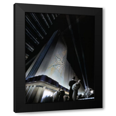 Opening Night Black Modern Wood Framed Art Print with Double Matting by Hoppe, Robert