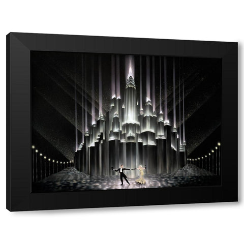 Two for Tonight Black Modern Wood Framed Art Print with Double Matting by Hoppe, Robert