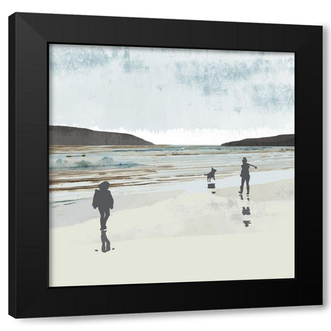 Beach Walking I Black Modern Wood Framed Art Print with Double Matting by Kouta, Flora
