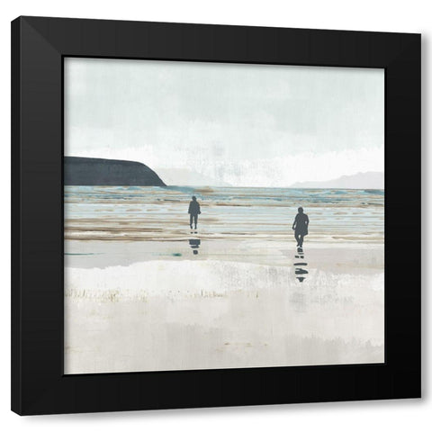 Beach Walking III Black Modern Wood Framed Art Print with Double Matting by Kouta, Flora