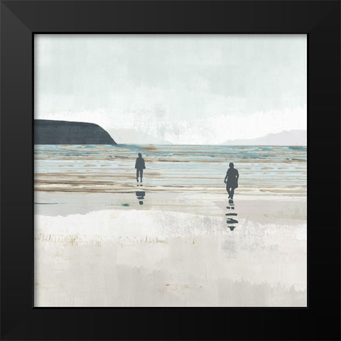 Beach Walking III Black Modern Wood Framed Art Print by Kouta, Flora