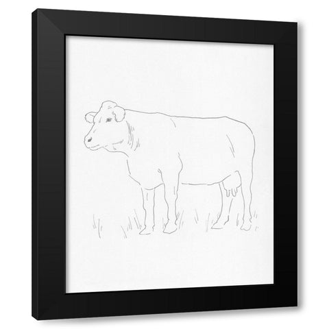 Limousin Cattle IV Black Modern Wood Framed Art Print with Double Matting by Green, Jacob