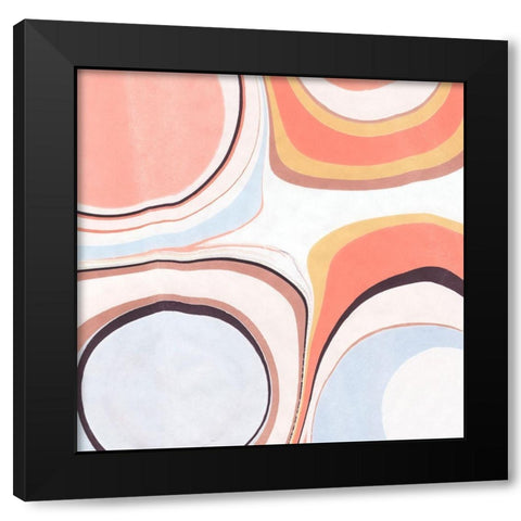 Fluid Rings II Black Modern Wood Framed Art Print by Warren, Annie