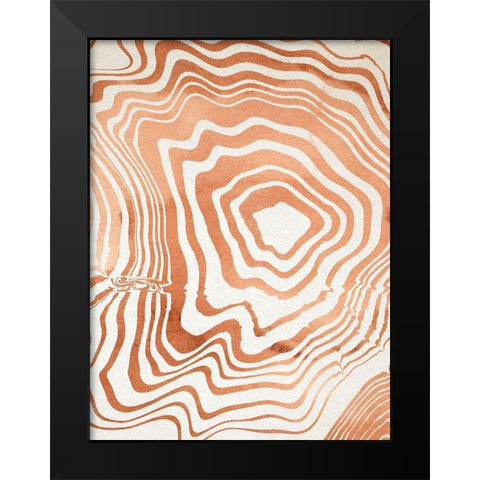 Wood Grain Suminagashi I Black Modern Wood Framed Art Print by Warren, Annie