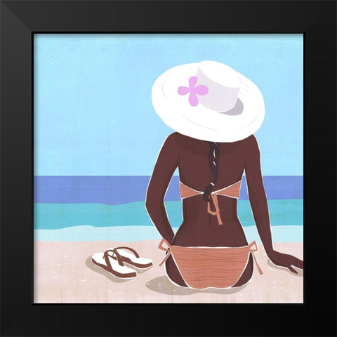 Ocean Gaze II Black Modern Wood Framed Art Print by Warren, Annie