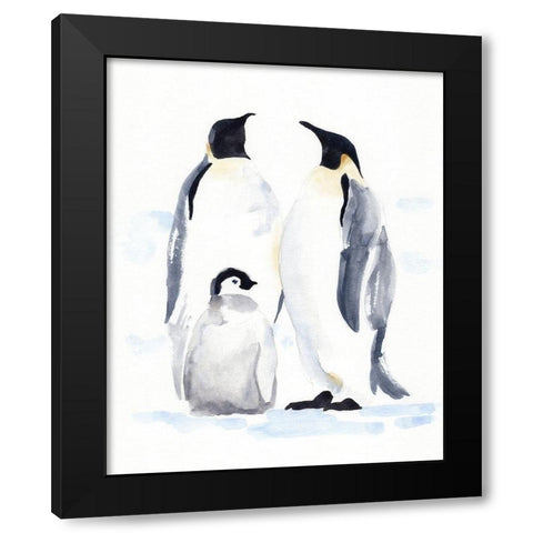 Emperor Penguins II Black Modern Wood Framed Art Print with Double Matting by Green, Jacob