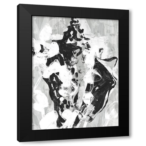 Ocean Inkblot I Black Modern Wood Framed Art Print by Vess, June Erica